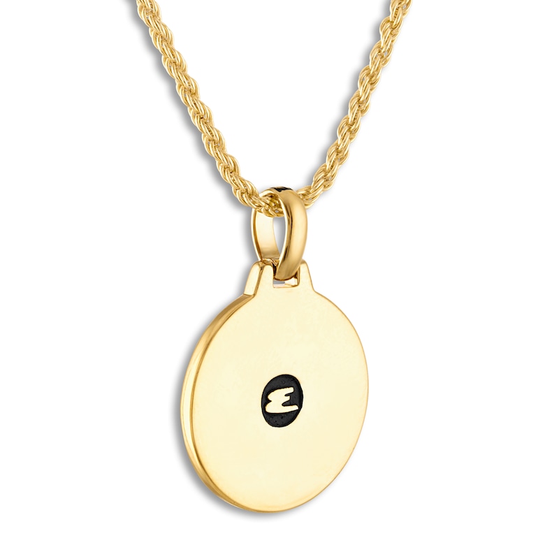 Main Image 3 of 1933 by Esquire Men's Lab-Created Sapphire Eye Pendant Necklace 5/8 ct tw Diamonds 14K Yellow Gold-Plated Sterling Silver 22"