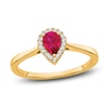 Thumbnail Image 1 of Natural Ruby Halo Ring 1/10 ct tw Diamonds 14K Yellow Gold