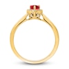 Thumbnail Image 2 of Natural Ruby Halo Ring 1/10 ct tw Diamonds 14K Yellow Gold