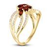 Thumbnail Image 1 of LALI Jewels Natural Ruby Flower Ring 1/5 ct t Diamonds 14K Yellow Gold