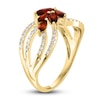 Thumbnail Image 2 of LALI Jewels Natural Ruby Flower Ring 1/5 ct t Diamonds 14K Yellow Gold