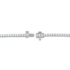 Thumbnail Image 3 of Lab-Grown Diamond Tennis Bracelet 4 ct tw Emerald/Round 14K White Gold 7"
