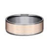 Thumbnail Image 3 of Men's Satin Wedding Band 14K Rose Gold/Tantalum 7.5mm