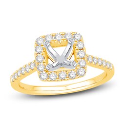 Engagement Ring 1/2 ct tw Princess/Round 14K Yellow Gold