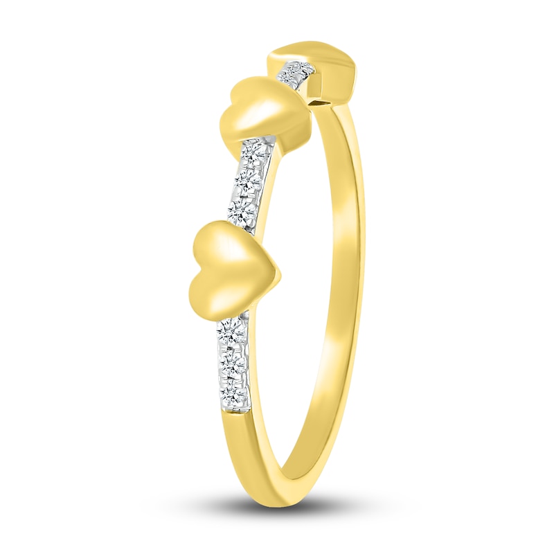 Main Image 2 of Diamond Heart Ring 1/15 ct tw Round 10K Yellow Gold