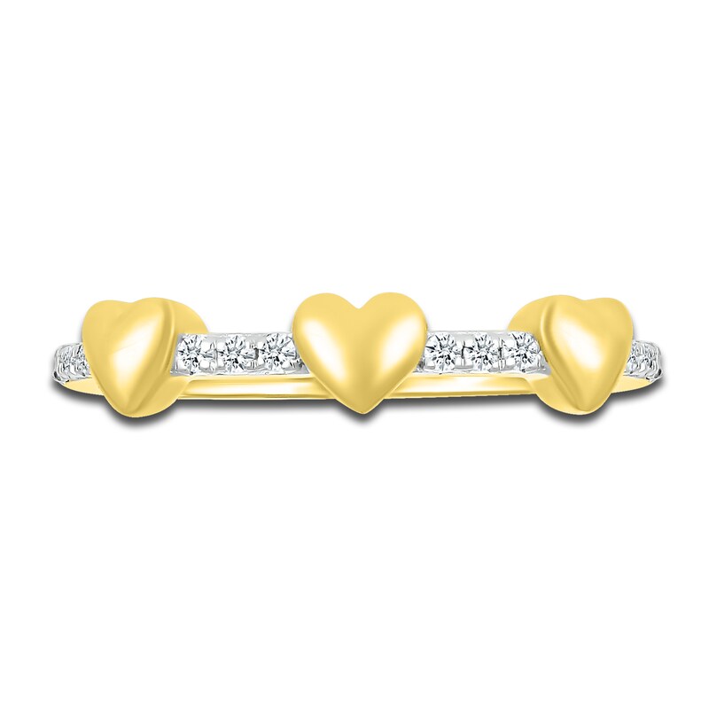 Main Image 3 of Diamond Heart Ring 1/15 ct tw Round 10K Yellow Gold