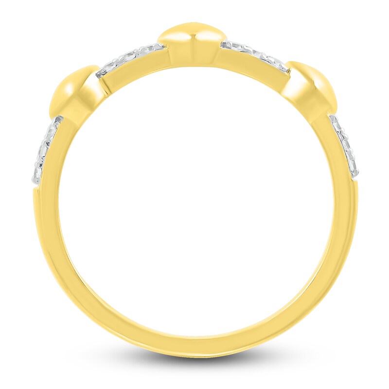 Main Image 4 of Diamond Heart Ring 1/15 ct tw Round 10K Yellow Gold