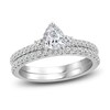 Thumbnail Image 1 of Diamond Halo Bridal Set 1 ct tw Pear/Round 14K White Gold
