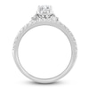 Thumbnail Image 2 of Diamond Halo Bridal Set 1 ct tw Pear/Round 14K White Gold