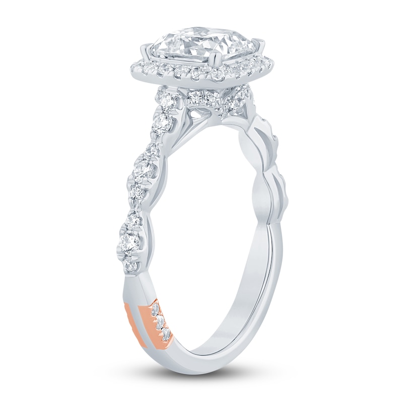 Pnina Tornai Diamond Engagement Ring 2-1/2 ct tw Cushion/Round 14K White Gold