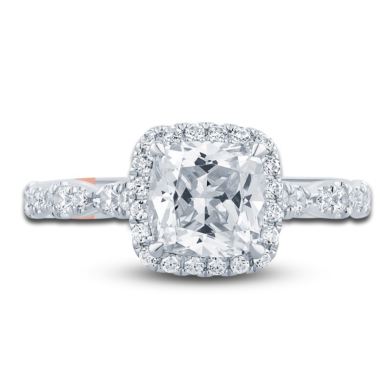 Pnina Tornai Diamond Engagement Ring 2-1/2 ct tw Cushion/Round 14K White Gold