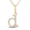 Thumbnail Image 1 of Diamond Initial D Pendant Necklace 1/20 ct tw Round 10K Yellow Gold 18"