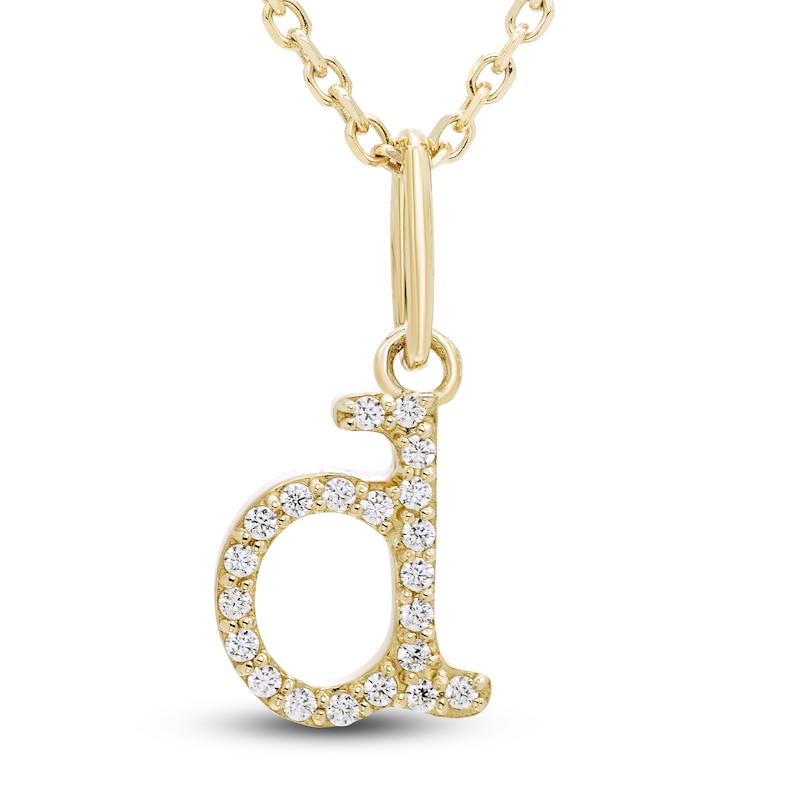 Main Image 1 of Diamond Initial D Pendant Necklace 1/20 ct tw Round 10K Yellow Gold 18"