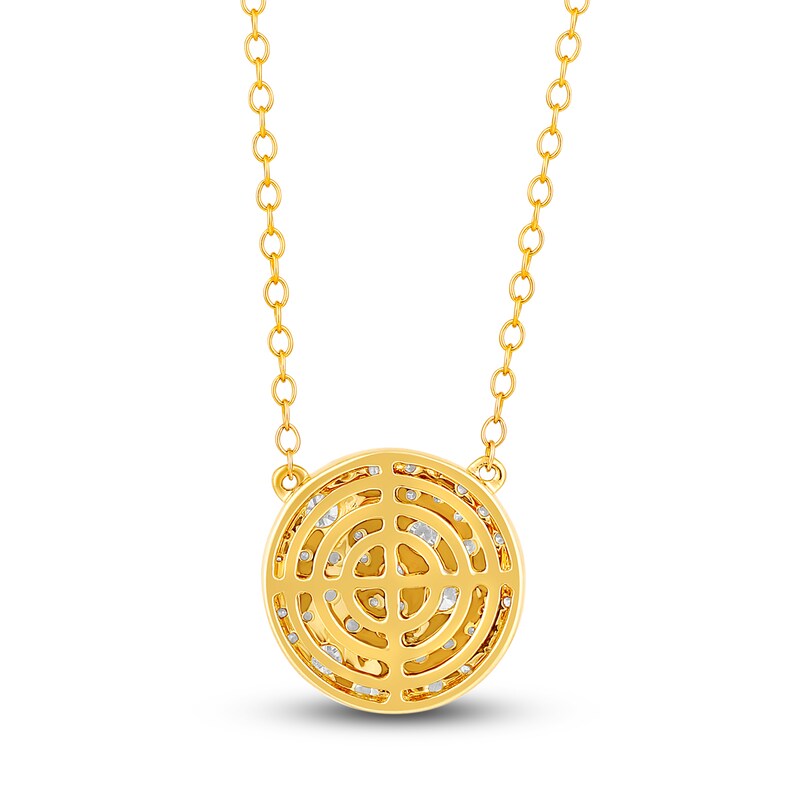 Main Image 2 of Diamond Necklace 3/4 ct tw Round 14K Yellow Gold 18"