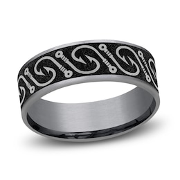 Fish Hook Wedding Band Tantalum/Titanium 7.5mm