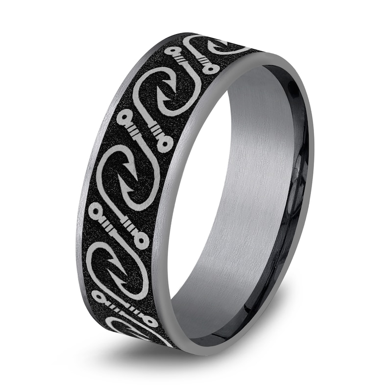 Main Image 2 of Fish Hook Wedding Band Tantalum/Titanium 7.5mm