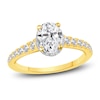 Thumbnail Image 1 of Diamond Halo Engagement Ring 1-3/8 ct tw Oval/Round 14K Yellow Gold