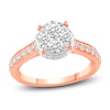 Thumbnail Image 1 of Diamond Halo Engagement Ring 3/4 ct tw Round 14K Rose Gold