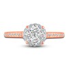 Thumbnail Image 3 of Diamond Halo Engagement Ring 3/4 ct tw Round 14K Rose Gold