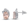 Thumbnail Image 3 of Natural Morganite Earrings 1/10 ct tw Diamonds 10K White Gold