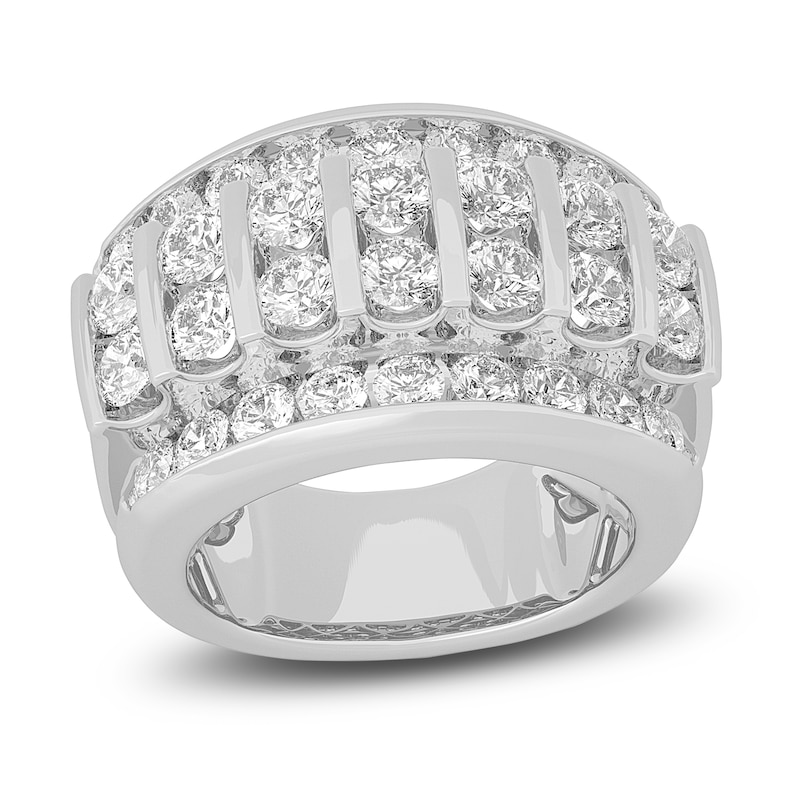 Certified Men's Lab-Created Diamond Ring 5 ct tw Round 14K White Gold ...
