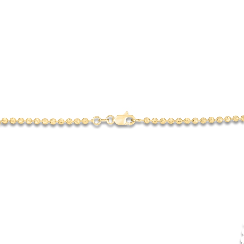 Beaded Chain Necklace 14K Yellow Gold 24" 2.5mm