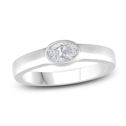 Diamond Solitaire Engagement Ring 1/2 ct tw Oval 14K White Gold (I/I1)