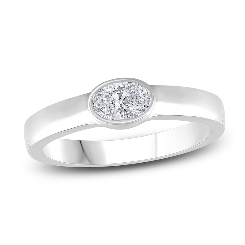 Main Image 1 of Diamond Solitaire Engagement Ring 1/2 ct tw Oval 14K White Gold (I/SI2)