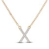 Thumbnail Image 1 of Diamond Letter X Necklace 1/10 ct tw Round 14K Yellow Gold 16.75"