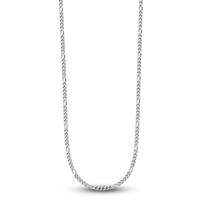 Main Image 1 of Solid Figaro Chain Necklace Platinum 24" 2.5mm