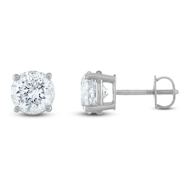 Certified Round-Cut Diamond Solitaire Stud Earrings 1-1/2 ct tw Platinum (VS2/F)