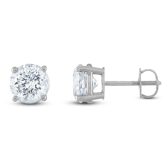Certified Round-Cut Diamond Solitaire Stud Earrings 1-1/2 ct tw Platinum (VS2/F)