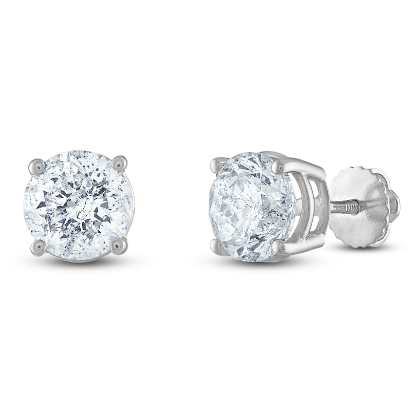 Main Image 2 of Certified Round-Cut Diamond Solitaire Stud Earrings 1-1/2 ct tw Platinum (VS2/F)