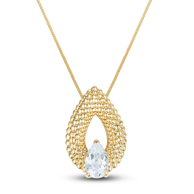 Main Image 1 of Pear-Cut Diamond Pendant Necklace 1/8 ct tw 14K Yellow Gold