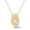 Thumbnail Image 2 of Pear-Cut Diamond Pendant Necklace 1/8 ct tw 14K Yellow Gold