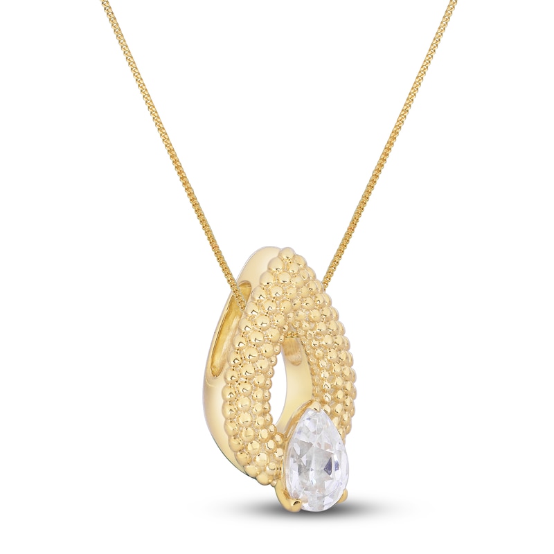 Main Image 2 of Pear-Cut Diamond Pendant Necklace 1/8 ct tw 14K Yellow Gold