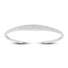 Diamond Cuff Bangle Bracelet 1/2 ct tw 14K White Gold 7"