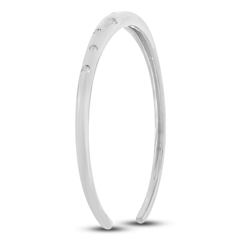 Main Image 2 of Diamond Cuff Bangle Bracelet 1/2 ct tw 14K White Gold 7"
