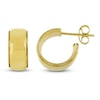 Thumbnail Image 4 of Stepped-Edge Huggie Hoop Earrings 14K Yellow Gold 10mm