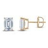 Thumbnail Image 1 of Emerald-Cut Lab-Grown Diamond Solitaire Stud Earrings 2 ct tw 14K Yellow Gold (F/SI2)