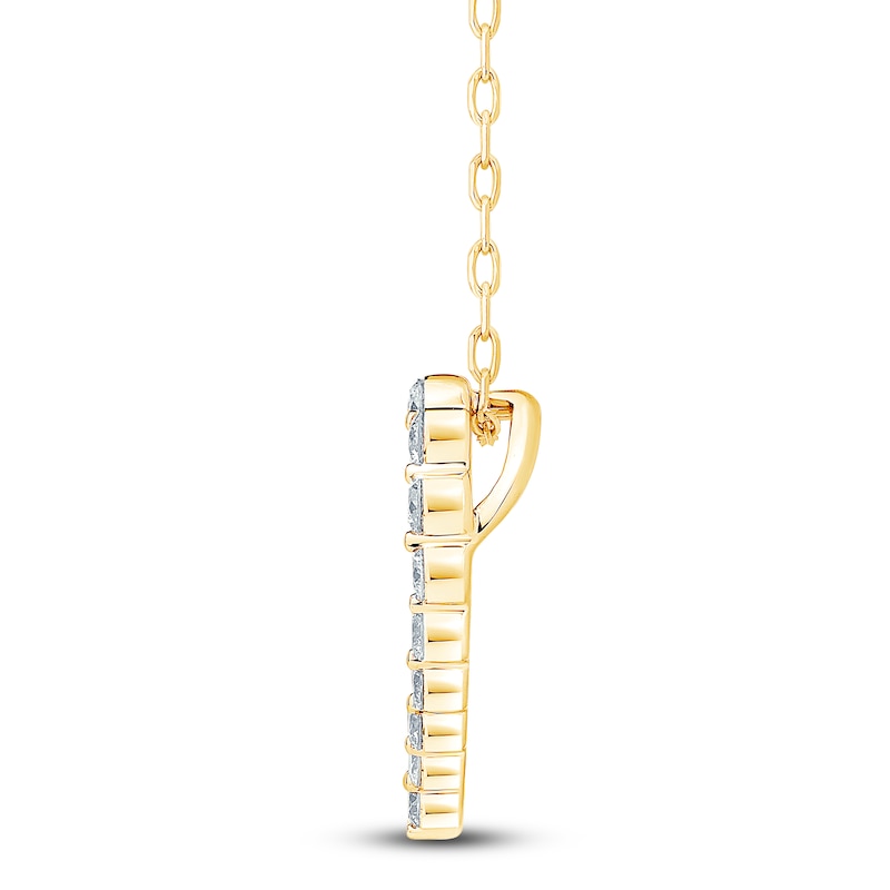 Main Image 2 of Diamond Heart Outline Necklace 1 ct tw 10K Yellow Gold 18"