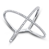 Thumbnail Image 1 of Shy Creation Diamond Crossover Ring 1/8 ct tw 14K White Gold Size 5 SC22003512Z5