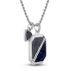 Thumbnail Image 2 of 1933 by Esquire Men's Natural Sodalite & Created Blue Sapphire Necklace Sterling Silver 22"
