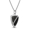 Thumbnail Image 2 of 1933 by Esquire Men's Natural Black Agate & Black Spinel Shield Necklace Sterling Silver 22"