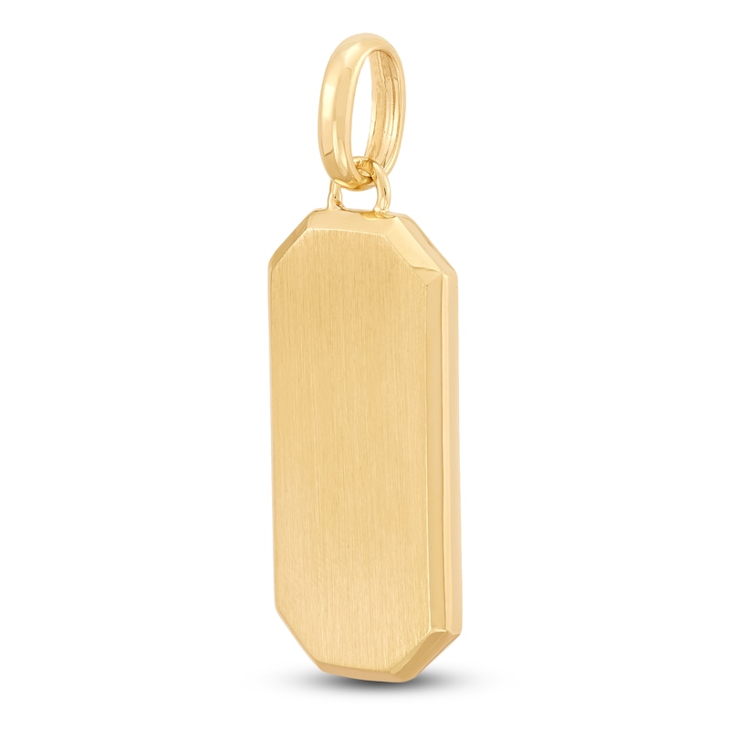 Main Image 2 of Men's Satin Finish Dog Tag Charm 10K Yellow Gold