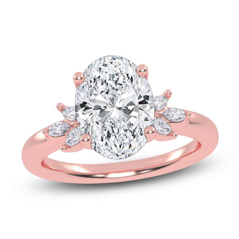 Main Image 1 of Oval-Cut Created By Jared Studio Lab-Grown Diamond Engagement Ring 2-1/6 ct tw 14K Rose Gold