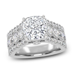 Cushion-Cut Created By Jared Studio Lab-Grown Diamond Engagement Ring 3-3/4 ct tw 14K White Gold