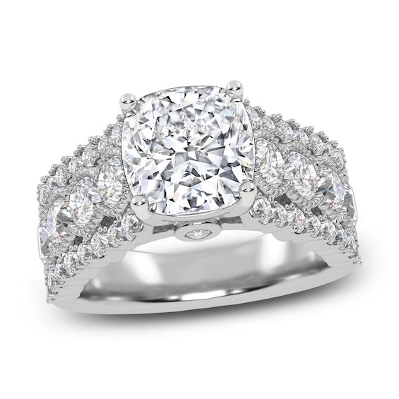 Cushion-Cut Lab-Grown Diamond Engagement Ring 3-3/4 ct tw 14K White Gold