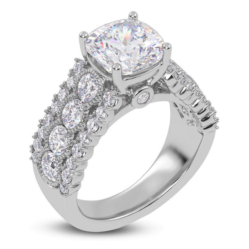 Main Image 2 of Cushion-Cut Created By Jared Studio Lab-Grown Diamond Engagement Ring 3-3/4 ct tw 14K White Gold
