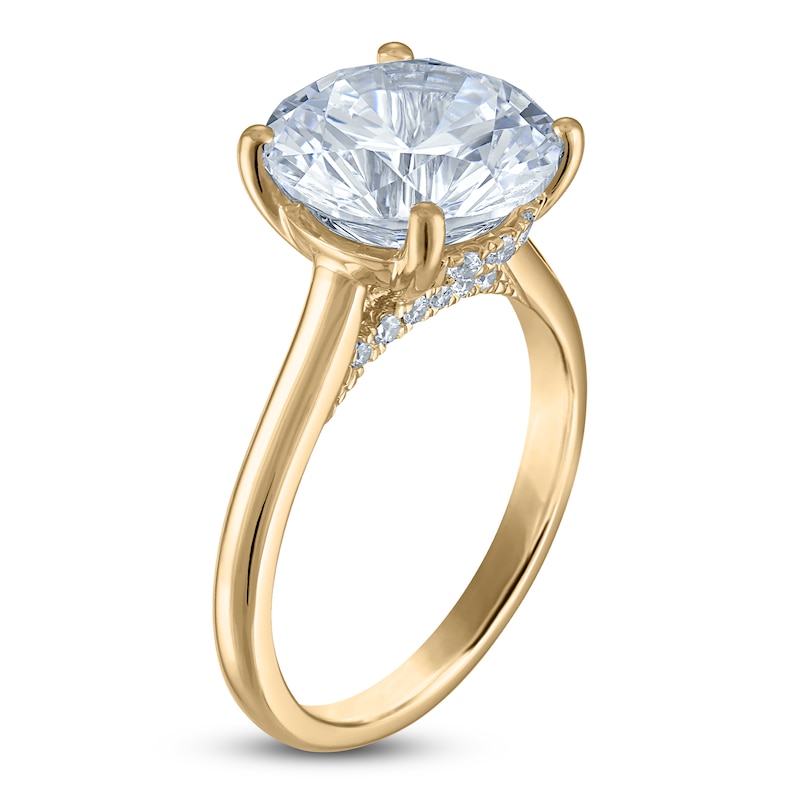 Main Image 2 of Round-Cut Lab-Grown Diamond Solitaire Plus Engagement Ring 5-1/6 ct tw 18K Yellow Gold (VS2/F)